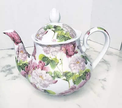 Buy Kent Pottery Teapot Pink Roses, Green Leaves 6 Cups • 32.62£