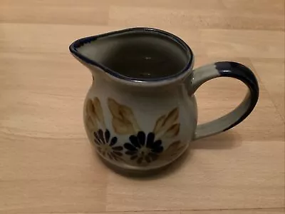 Buy Pottery Style Stoneware Milk Jug - Blue & Grey Floral Design • 2.99£