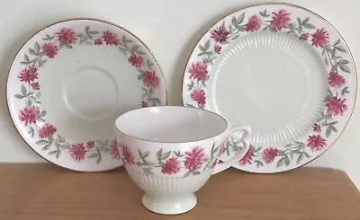 Buy Lovely Vintage Colclough Bone China Pink Floral Tea Cup Saucer & Plate Trio Set. • 3.80£