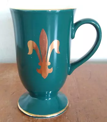 Buy Hornsea Pottery Footed Green Mug & Gilt Fleur-De-Lis - Heraldic / Scouting Gift • 4.99£
