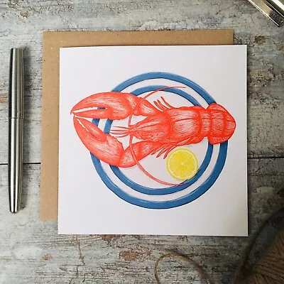 Buy Cornishware Inspired Greeting Card - Lobster 🦞 • 3£