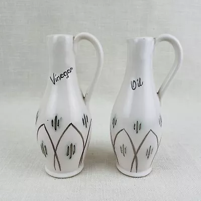 Buy Buchan Stoneware Pottery Jugs Bottle Oil Vinegar Set Hand Painted Scotland Vtg • 14£