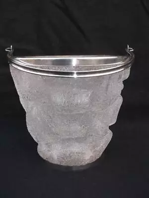 Buy Stunning Antique Crackle Glass Ice Bucket With Silver Plate Rim & Handle . M2834 • 39.99£