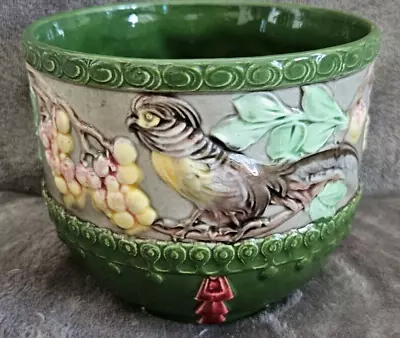 Buy Art Nouveau Flower Pot / Cachepot With Grapes And Bird Around 1910 / Eichwald • 227.62£