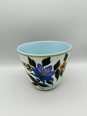Buy Vintage Flora Gouda Hand Painted Ceramic Iris Flower Pot Planter • 14£