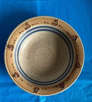 Buy 2 Pottery Deep Soup Plates Seaside Theme, For Fish Soup & Other Coastal Dishes. • 41.94£