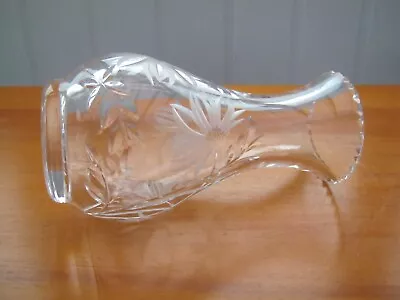 Buy Vintage Royal Brierley Quality Cut Crystal Glass Vase Flask Shape 16.5 Cm Tall • 9.99£