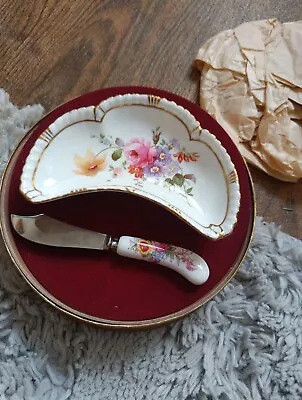 Buy Vintage English Bone China Butter Dish And Knife Royal Crown Derby Boxed  • 25£