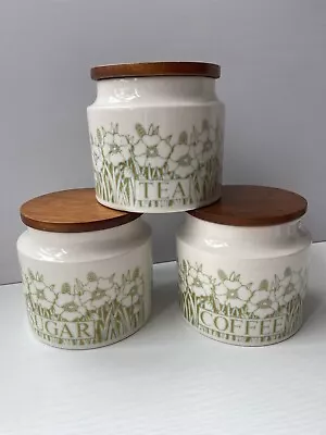 Buy Hornsea Fleur Tea Coffee Sugar Ceramic Storage Jars Canisters Vintage Kitchen • 22.50£