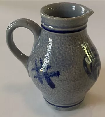 Buy Vintage MARZI & REMY ~ German Salt Glaze Pottery Pitcher Cobalt Blue & Grey 4.5  • 18.64£