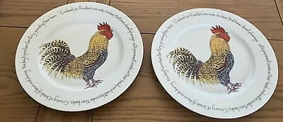 Buy 2 X Richard Bramble 30cm Cockerel/roosters Design Flat Rimmed Plate In Exc/con • 54.95£
