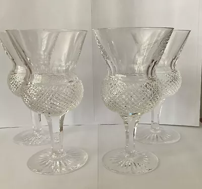 Buy Edinburgh Crystal Thistle PLAIN , 4 X Claret Wine Glasses, 5” • 50£