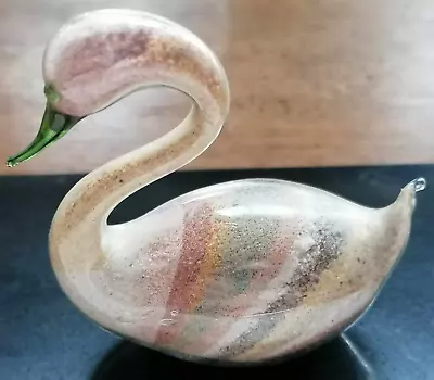 Buy Vintage Alum Bay Isle Of Wight Coloured Sand Souvenir Glass Swan 6cm X 6cm K017 • 12£