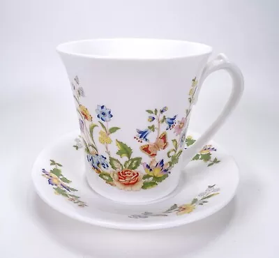 Buy Aynsley Mug And Saucer, Cottage Garden Pattern White Floral And Butterflies • 8.99£