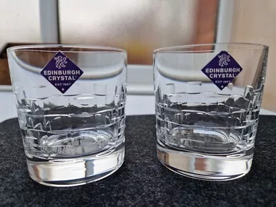 Buy Edinburgh Crystal Pair Of Whisky Tumblers Skibo Pattern | Low Ball Old Fashioned • 20.99£