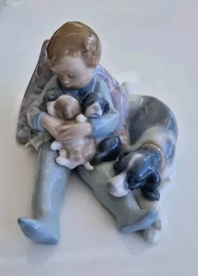 Buy Lladro Boy With Dogs, Pre-owned • 6.50£