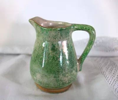 Buy Vintage Govern Craft Glasgow Pottery Green Lustre Spongeware Milk Jug Creamer • 4.99£