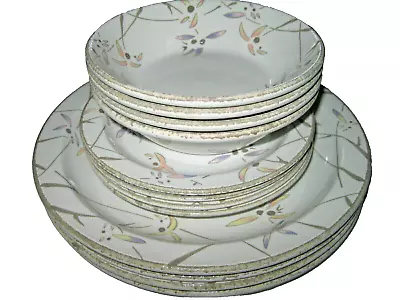 Buy 10 Pc  Wild Orchid  Stonehenge Midwinter Dinner Salad Plates, Bowls Made England • 58.25£