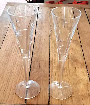 Buy 2 Royal Doulton Abacus Crystal Champagne Glasses / Flutes • 19.99£