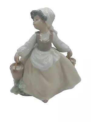 Buy Nao By Lladro Figurine By Daisa Farm Girl With Buckets 1985 Vibrant Figure VGCon • 30£