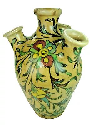 Buy Antique Persian Middle East Glazed Polychrome Pottery Tulip Vase Hand Painted • 279.49£