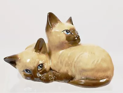 Buy Lovely  Beswick Kittens Cat Figure ~ 1296 ~ Siamese Kittens Curled Together • 16.99£