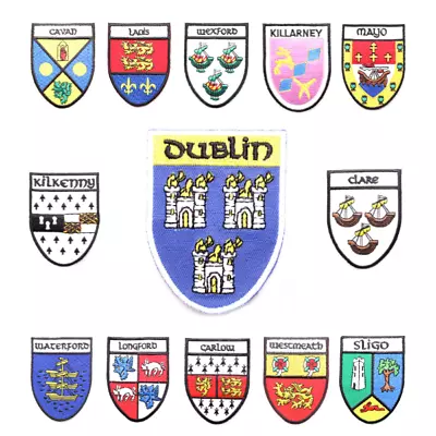 Buy Irish County Crest Patches, Ireland Embroidered Patches, Sew On Iron On Patch • 4.99£