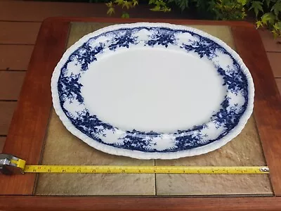 Buy Antique 1920s, Fenton Pottery Flow Blue Pattern Serving Platter. Large 40cm X... • 16£