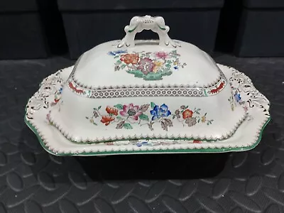 Buy Spode Chinese Rose - Oblong  Lidded Vegetable Tureen Black Backstamp 12  Wide • 22.99£