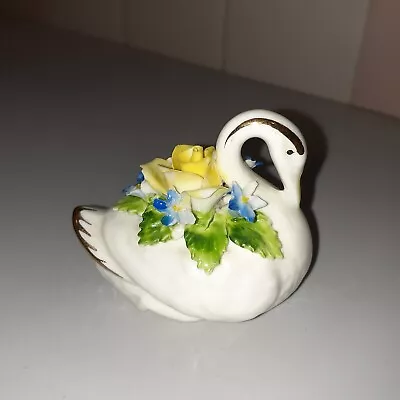 Buy Royal Adderley Bone China England Floral Small Swan 2  Tall X 2.4  X 1.6  • 19.56£