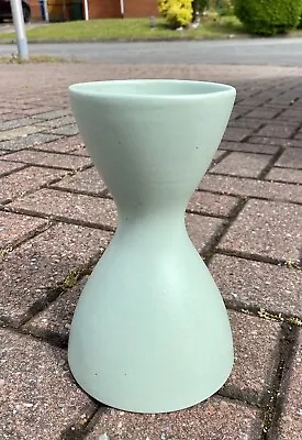 Buy Vintage MCM Romanian Romania Teal Ceramic Hourglass Mid-century Vase • 38£