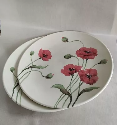 Buy Two Poole Pottery Poppy Large Plate 11  • 11£