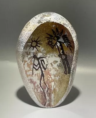 Buy Richard Satava Art Blown Glass Paperweight Petroglyph  6” 1996 • 210.98£