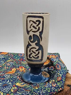 Buy Vintage Studio Pottery Elegant Goblet With Celtic Ornament, VGC EB151 • 10£