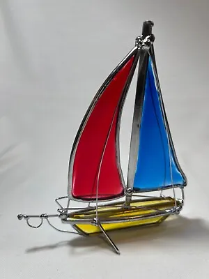 Buy Stained Glass Sailboat 3D Free Standing 6  Primary Colors • 6.47£