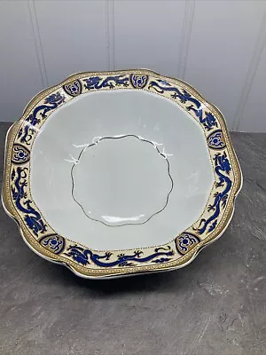 Buy Beautiful Asian Style Deep Bowl By Booths Blue And White China 25cms Wide • 4£