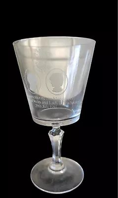 Buy Commemorative WINE GLASS MARRIAGE OF PRINCE CHARLES & Lady Diana Spencer JULY 81 • 8£
