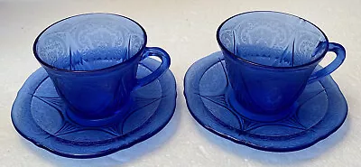 Buy Hazel Atlas Royal Lace Cobalt Cup And Saucer • 9.33£