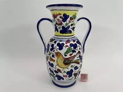 Buy Sambuca Mario Deruta Italian Handled Vase/Urn Handpainted Bird SEE DESC • 14.99£