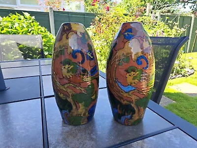 Buy A PAIR OF FREDERICK RHEAD AMSTEL VASES. 25cm High • 75£