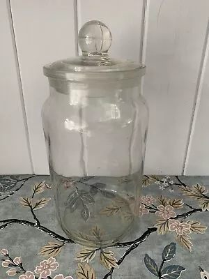 Buy Vintage Glass Sweet Shop Jar With Lid Storage Kitchenalia British Made • 19.99£