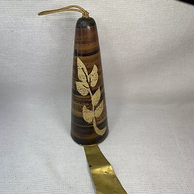 Buy Vintage 70s Pottery Brown Wind Chime Bell W/ Brass Signed Pacific Stoneware 9.5” • 46.68£