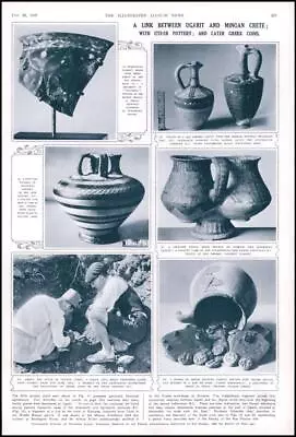 Buy 1937 ARCHAEOLOGY Ugarit Trade With Crete Pottery Ruins Leukos Ras Shamra (123) • 18£