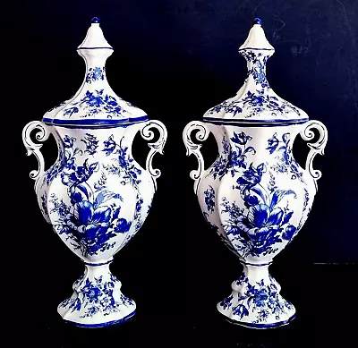 Buy Delft Blue & White Xl Lidded Vase - Double Handle Vase 15.7 Inches • 126.04£