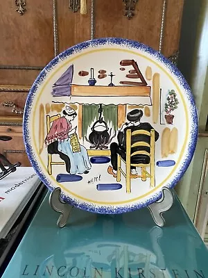 Buy Vintage French Faience Pottery Handpainted And Signed Plate. New Like Condition • 9.99£