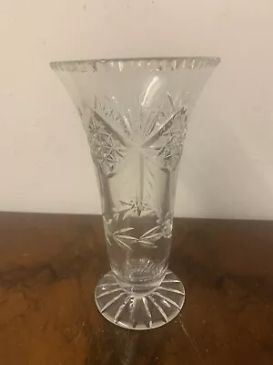 Buy Stunning Heavy Lead Crystal Glass Flower Vase • 18£