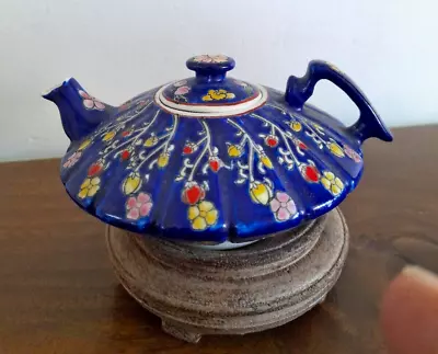 Buy Unusual Blue Enamelled Chinese Teapot  4 Character  Reign Mark Zhengde • 25£