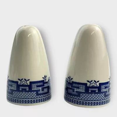 Buy Vintage Churchill China Blue Willow Salt & Pepper Set Georgian Shape Japan • 13.97£