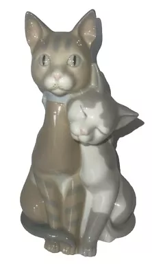 Buy Very Rare Vintage 1958 Lladro Spain Pair Of Cats Porcelain Figurine Retired 1962 • 949.99£