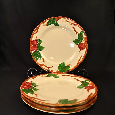 Buy Franciscan Apple 4 Dinner Plates 10 5/8   1958-1966 Hand Painted Red Green Brown • 93.17£